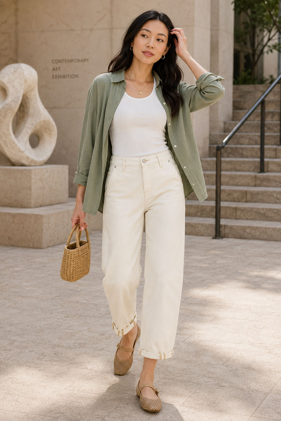 The Ivory Coast Cropped Wide-Leg Jeans