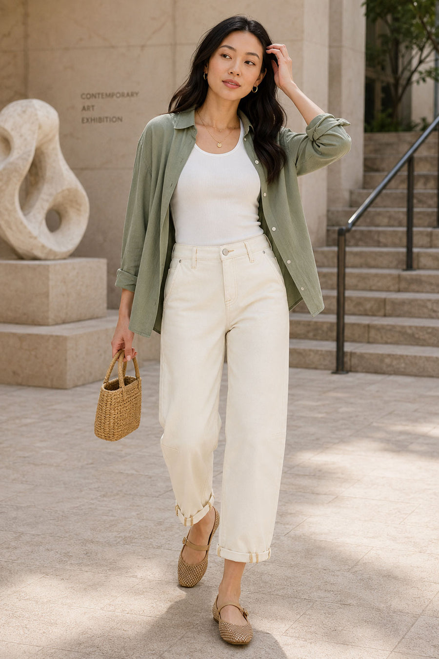 The Ivory Coast Cropped Wide-Leg Jeans
