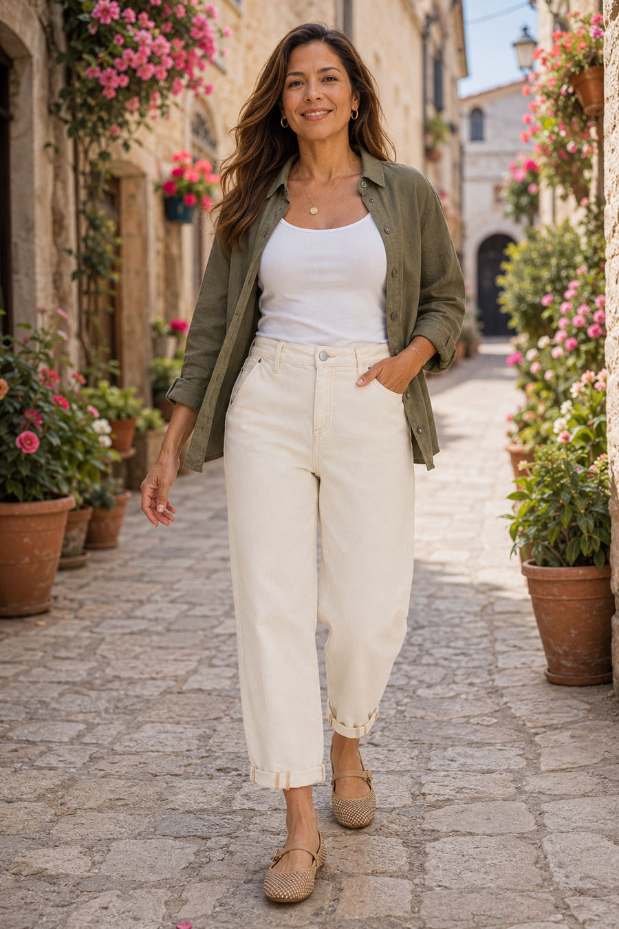 The Ivory Coast Cropped Wide-Leg Jeans