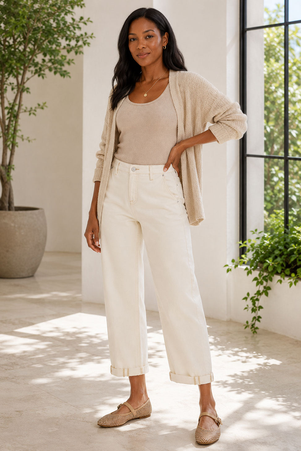 The Ivory Coast Cropped Wide-Leg Jeans