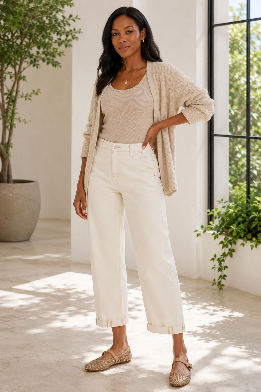 The Ivory Coast Cropped Wide-Leg Jeans