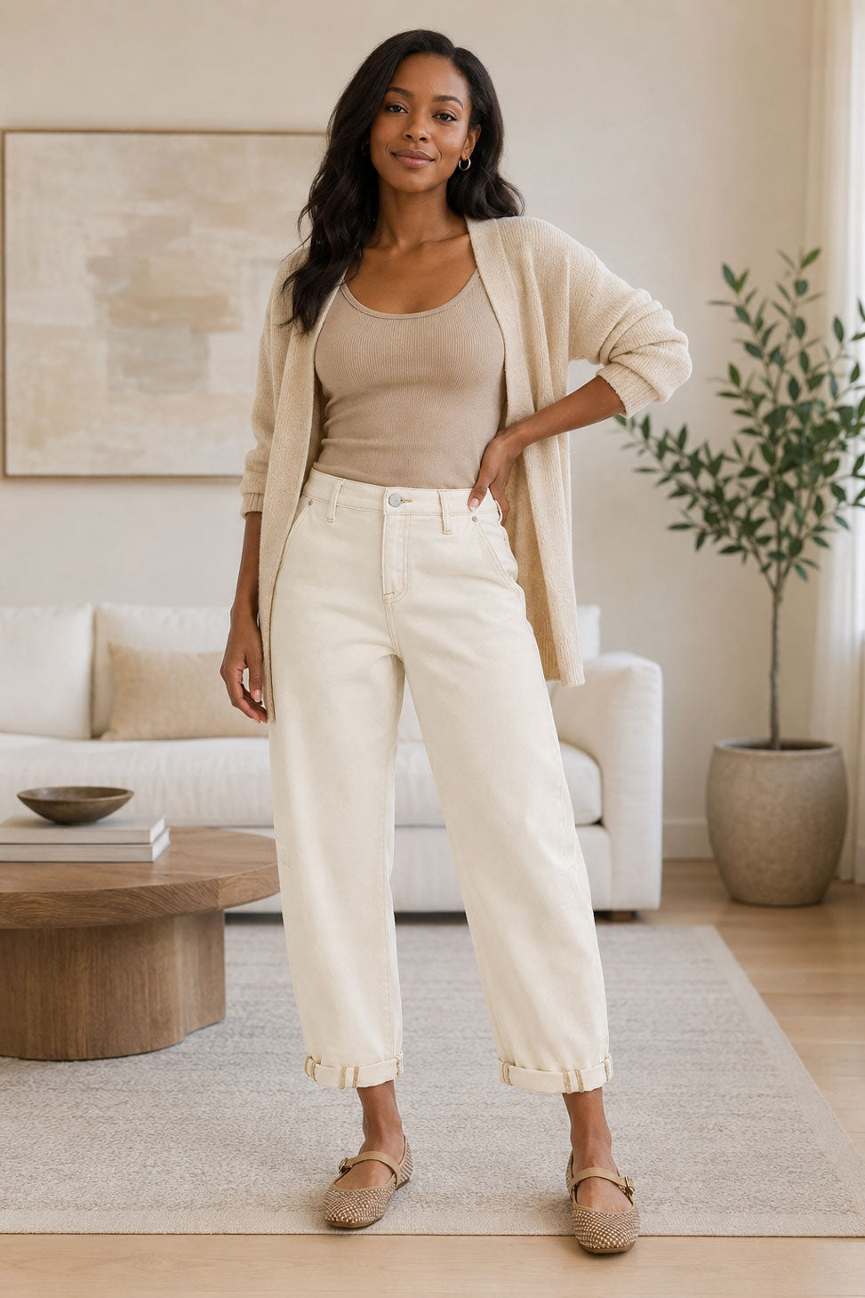 The Ivory Coast Cropped Wide-Leg Jeans