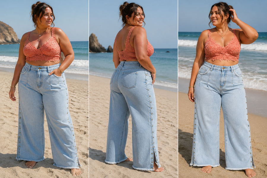 The Riviera Studded Split-Hem Jeans