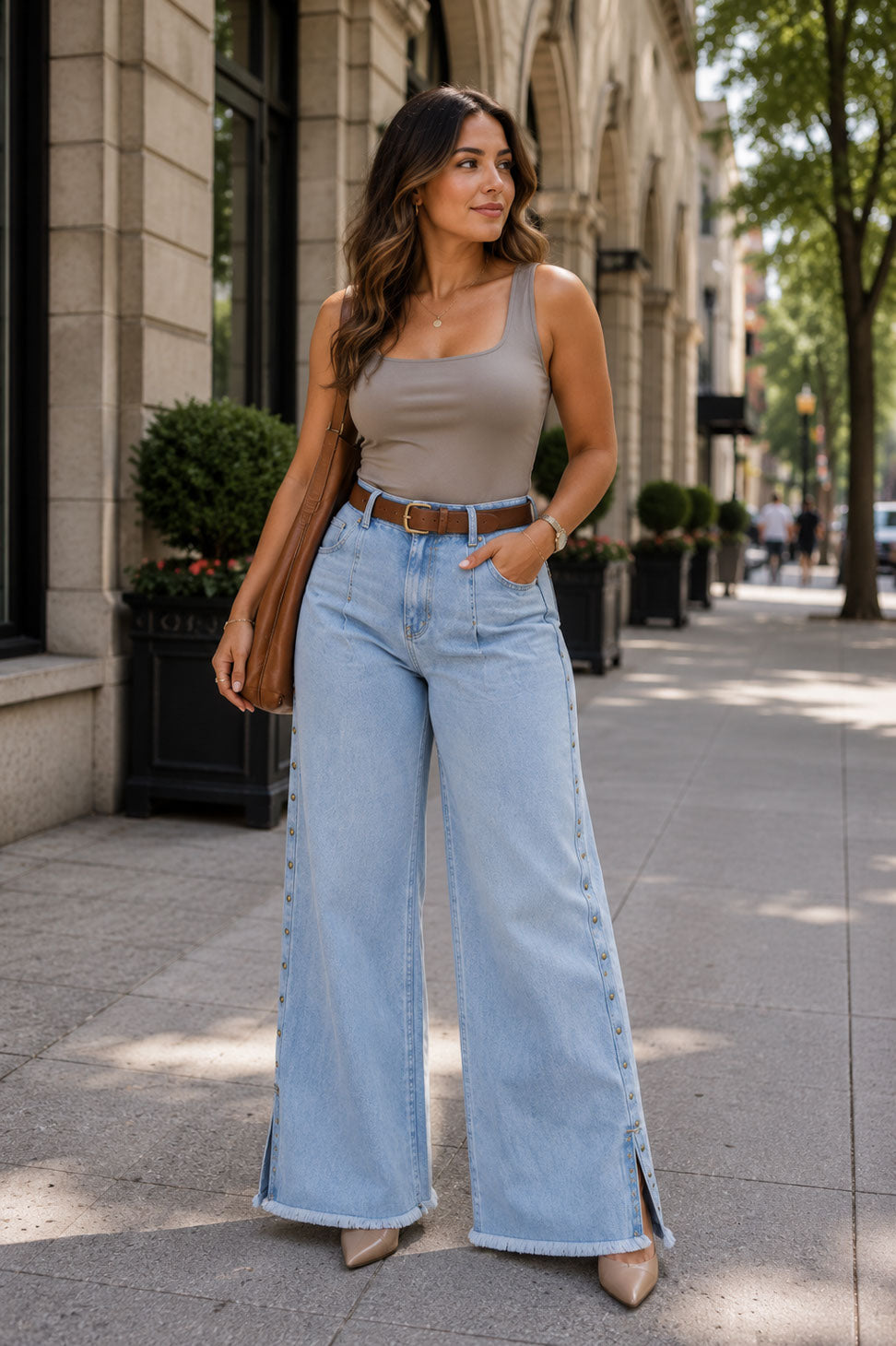 The Riviera Studded Split-Hem Jeans