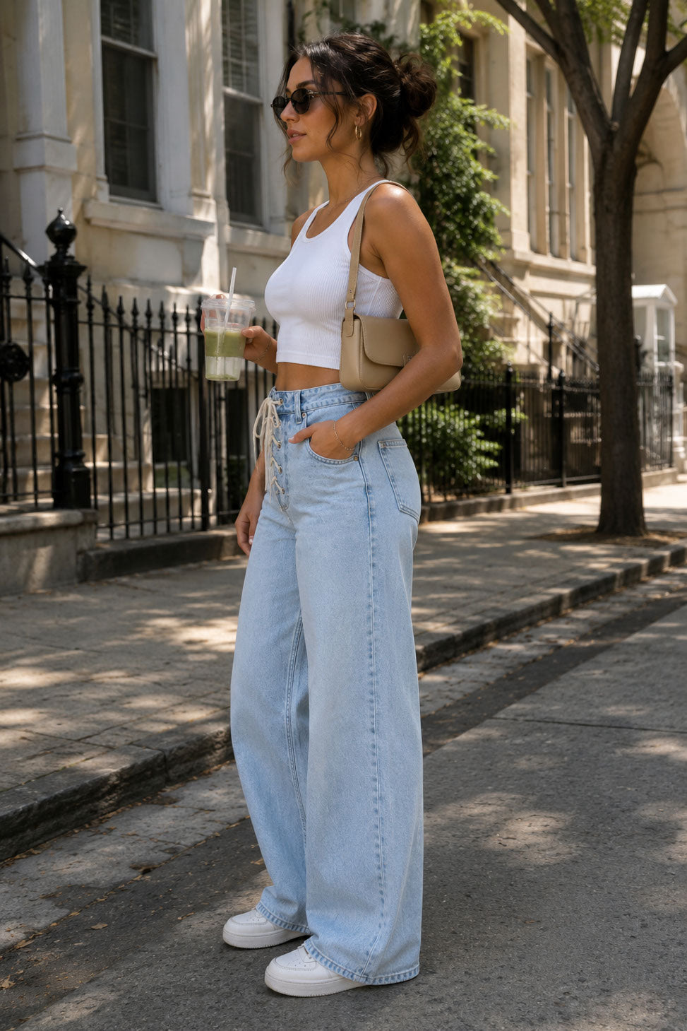 The Sandline Corset Wide-Leg Jeans